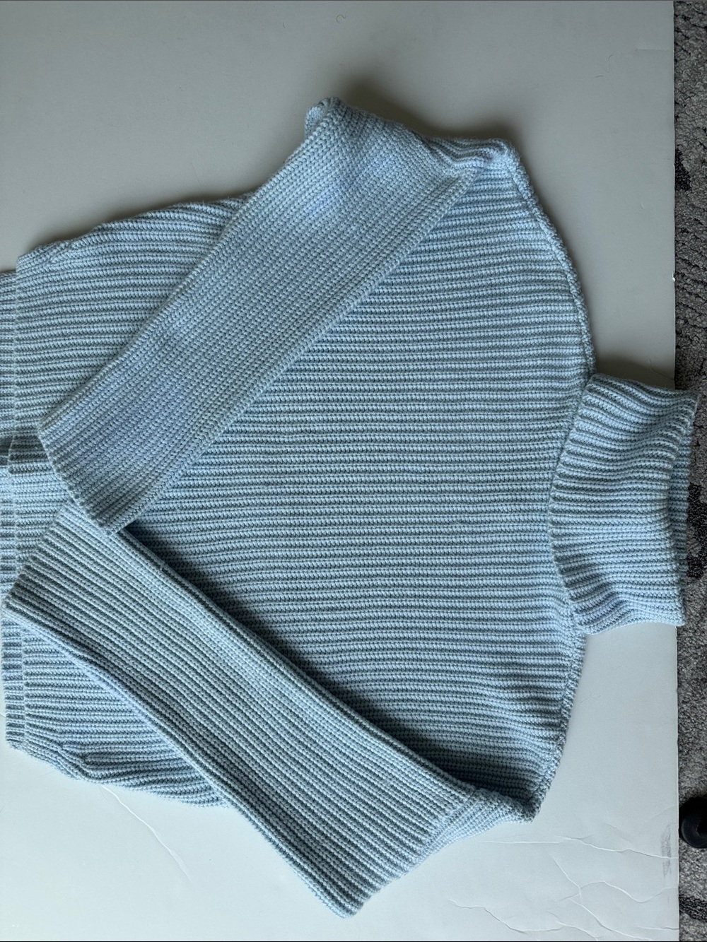 Abercrombie & Fitch Pale Blue Ribbed Turtleneck Sweater